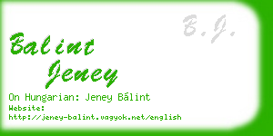 balint jeney business card