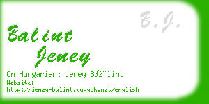 balint jeney business card